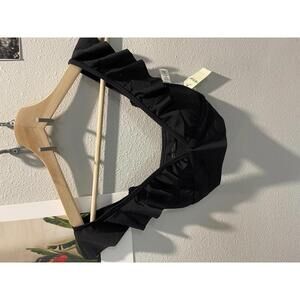 Aerie Black Ruffled Ruffle Bikini Top- XS